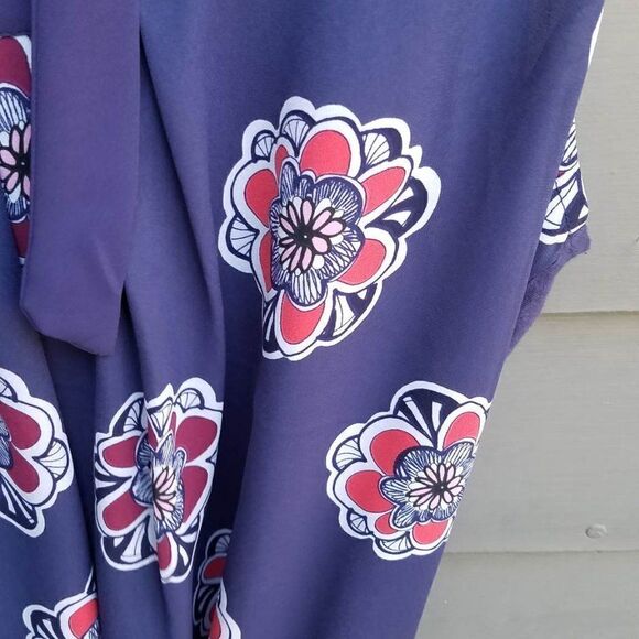 Express Blue Floral Top with Ties size Medium - Picture 7 of 7